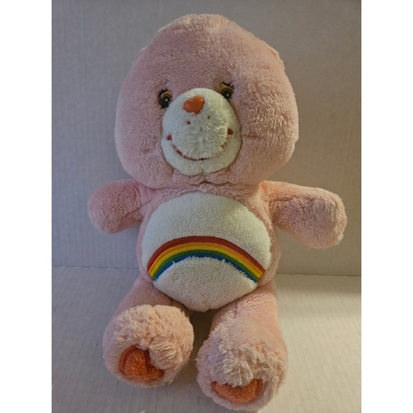 Care Bears Cheer Bear Plush Stuffed Animal Toy Rainbow Belly 13‎ Inch - Picture 1 of 4
